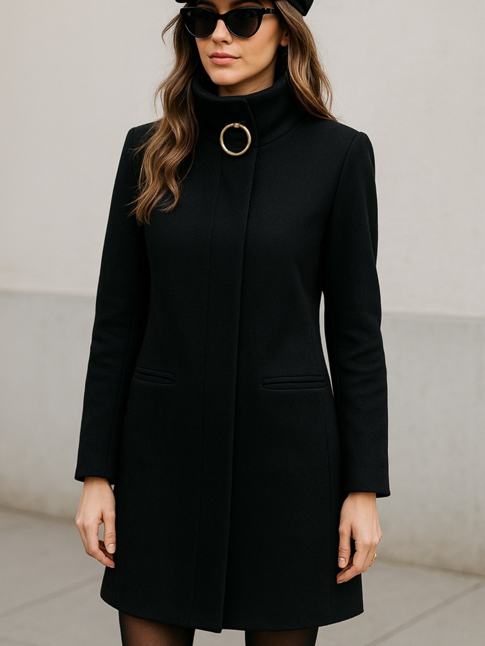 Elegant Le Chateau Wool Coat , black size medium - new with tags!